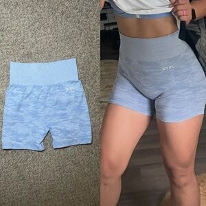 AYBL Women's Athletic Shorts in Light Blue Camo
